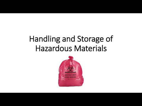 Handling and Storage of Hazardous Materials and  Appropriate Disposal of Bio-contaminants